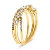 .44CT DIAMOND 14KT YELLOW GOLD ROUND & BAGUETTE CRISS CROSS INFINITY LOVE RING