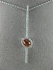 ESTATE .67CT DIAMOND & AAA ORANGE SAPPHIRE 18KT WHITE GOLD 3D BAR LOVE PENDANT