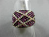 ESTATE LARGE .79CT DIAMOND & PINK SAPPHIRE 18K ROSE GOLD 3D CRISS CROSS FUN RING