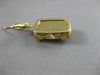 ESTATE LARGE 2.15CT DIAMOND & TOPAZ 18K YELLOW GOLD RECTANGULAR HANGING EARRINGS