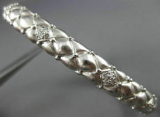 ANTIQUE .25CT DIAMOND 14KT WHITE GOLD 3D FILIGREE SNAKE BANGLE BRACELET #10852