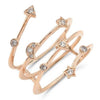 ESTATE WIDE .16CT DIAMOND 18KT ROSE GOLD 3D MULTI SHAPE STAR MOON ARROW FUN RING