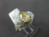 ESTATE 1.64CT FANCY YELLOW DIAMOND 18K TWO TONE GOLD DOUBLE HALO ENGAGEMENT RING