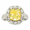 LARGE 4.72CT WHITE & FANCY YELLOW DIAMOND 18K TWO TONE GOLD 3D ENGAGEMENT RING