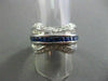 ESTATE WIDE 1.15CT DIAMOND & AAA SAPPHIRE 14KT WHITE GOLD INFINITY RING STUNNING