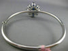ESTATE LARGE 5.30CT DIAMOND & SAPPHIRE 14KT WHITE GOLD 3D FLOWER BANGLE BRACELET