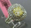 ESTATE LARGE GIA 2.04CT DIAMOND 18K TWO TONE GOLD 3D CUSHION CUT ENGAGEMENT RING