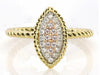 .16CT WHITE & PINK DIAMOND 14KT TRI COLOR GOLD 3D PAVE MARQUISE SHAPE ROPE RING