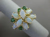 ANTIQUE LARGE 2.60CT AAA OPAL & EMERALD 14KT YELLOW GOLD CLUSTER RING #22660