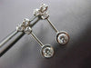 ANTIQUE .64CT DIAMOND 18KT WHITE GOLD CLASSIC SOLITAIRE HANGING EARRINGS #11366