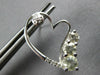 1.32CT DIAMOND & AAA GREEN AMETHYST 14KT WHITE GOLD ROUND HEART HANGING EARRINGS