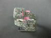 ESTATE LARGE 1.20CT DIAMOND 18KT WHITE GOLD 3D CLUSTER CRISS CROSS LOVE RING