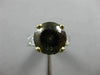 ESTATE 4.95CT DIAMOND & AAA SMOKY QUARTZ 14K 2 TONE GOLD ENGAGEMENT RING #2280