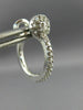 ANTIQUE .80CT DIAMOND 14KT WHITE GOLD CIRCULAR HALO HOOP HUGGIE EARRINGS #15706
