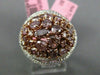 ESTATE LARGE 3.43CT FANCY PINK & WHITE DIAMOND 18K GOLD 3D MULTI SHAPE OVAL RING