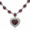 GIA CERTIFIED LARGE 27.43CT DIAMOND & AAA RUBY 18K WHITE GOLD 3D TENNIS NECKLACE