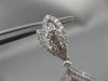 ESTATE LONG 4.96CT DIAMOND 18KT WHITE GOLD 3D MULTI LEAF DROP HANGING EARRINGS