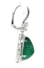 LARGE 17.16CT DIAMOND & AAA EMERALD 18KT WHITE GOLD MULTI SHAPE HANGING EARRINGS