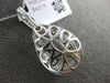 LARGE 1.46CT DIAMOND 18KT WHITE GOLD PAVE TEAR DROP PEAR SHAPE FILIGREE PENDANT