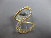 LARGE .79CT DIAMOND 18KT YELLOW GOLD 3D GRADUATING JOURNEY DOUBLE WAVE FUN RING