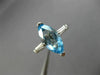 ESTATE 2.25CT DIAMOND & AAA BLUE TOPAZ 14K WHITE GOLD 3D 3 STONE ENGAGEMENT RING