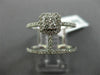 ESTATE WIDE .45CT ROUND DIAMOND 18KT WHITE GOLD 3D TWO ROW SQUARE HALO FUN RING