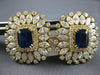 ANTIQUE EXTRA LARGE 15.16CT DIAMOND & SAPPHIRE 18KT YELLOW GOLD CLIP ON EARRINGS