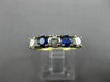 ESTATE 1.15CT DIAMOND SAPPHIRE 14KT 2 TONE GOLD WEDDING ANNIVERSARY RING #25467