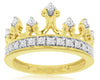 ESTATE .50CT DIAMOND 14KT YELLOW GOLD 3D CLASSIC ROUND CROWN FILIGREE LOVE RING
