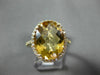 ESTATE LARGE 6.30CT DIAMOND & YELLOW TOPAZ 14K YELLOW GOLD 3D OVAL FILIGREE RING