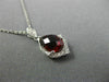 1.74CT DIAMOND & AAA GARNET 14K WHITE GOLD TEAR DROP FILIGREE MILGRAIN PENDANT