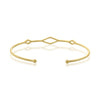 .18CT DIAMOND 14KT YELLOW GOLD CLASSIC OPEN GEOMETRICAL FLEXIBLE BANGLE BRACELET