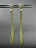 ESTATE LONG .26CT DIAMOND 14K YELLOW GOLD 3D CLUSTER CHANDELIER HANGING EARRINGS