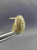 LARGE .83CT DIAMOND 14K YELLOW GOLD 3D CLUSTER DOUBLE HALO CLIP ON POST EARRINGS