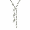 ESTATE 1.86CT ROUND DIAMOND 18KT WHITE GOLD LEAF BEZEL WAVE LARIAT LOVE NECKLACE