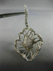 ESTATE LARGE 1.08CT DIAMOND 14K WHITE GOLD FLOWER OPEN FILIGREE HANGING EARRINGS