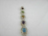 ESTATE 27CT MULTI COLOR EMERALD CUT 14K W GOLD BRACELET