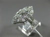 ESTATE LARGE .52CT DIAMOND 14KT WHITE GOLD 3D OPEN FILIGREE MARQUISE FLOWER RING