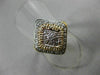 ESTATE LARGE .35CT DIAMOND 14K TWO TONE GOLD 3D SQUARE HALO FILIGREE RING #21995
