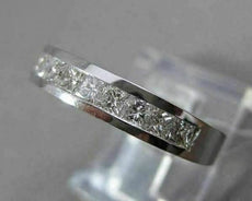 ESTATE .75CT DIAMOND 14KT WHITE GOLD PRINCESS CUT CHANNEL ANNIVERSARY RING