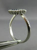 ESTATE WIDE .38CT DIAMOND & AAA SAPPHIRE 14KT WHITE GOLD MULTI SHAPE PAVE RING