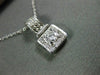 ANTIQUE .45CT DIAMOND 14KT WHITE GOLD 3D SQUARE CLUSTER FILIGREE PENDANT #15024