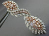 LARGE 16.43CT WHITE & PINK DIAMOND 18K WHITE & ROSE GOLD INFINITY SWIRL EARRINGS