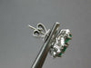 ESTATE 1.80CT DIAMOND & AAA EMERALD 18KT WHITE GOLD CLASSIC FLOWER STUD EARRINGS