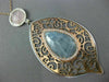 LARGE 1.2CT DIAMOND & AGATE & AQAUMARINE 14K WHITE & ROSE GOLD FILIGREE NECKLACE
