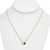 1.35CT DIAMOND & AAA EMERALD 14K YELLOW GOLD 3D PEAR SHAPE & ROUND LOVE NECKLACE