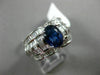 ESTATE WIDE 3.27CT DIAMOND & SAPPHIRE 18K WHITE GOLD 3D FILIGREE ENGAGEMENT RING