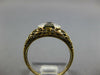 ANTIQUE .40CT OLD MINE DIAMOND 14KT 2 TONE GOLD FLORAL ART DECO ENGAGEMENT RING
