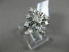 ESTATE WIDE .88CT PRINCESS CUT DIAMOND 14K WHITE GOLD 3D SNOWFLAKE FUN LOVE RING