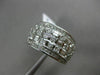 ESTATE WIDE 1.55CT ROUND BAGUETTE DIAMOND 14KT WHITE GOLD MULTI ROW WEDDING RING